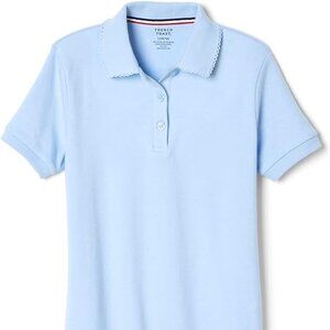 French Toast SA9423 Girls Picot Polo Light Blue